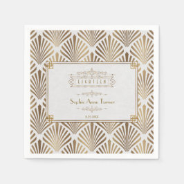 Servilleta De Papel Gran Gatsby 18º cumpleaños de Luxury Gold Art Deco