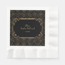 Servilleta De Papel Gran Gatsby de oro negro Boda Art Deco de los años
