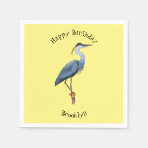 Servilleta De Papel Gran ilustracion personalizado de garza azul
