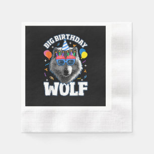 Servilleta De Papel Gran Lobo de Cumpleaños para Lobos