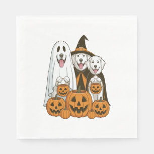 Servilleta De Papel Gran Pirineo Perro Bruja Fantasma Halloween Combin