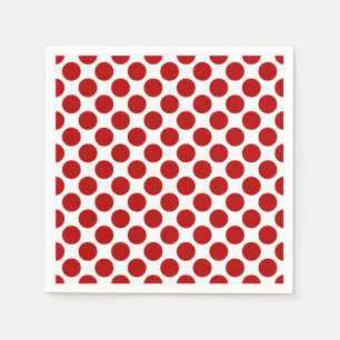 Servilleta De Papel Gran punto retro - rojo y blanco