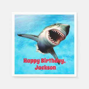 Servilleta De Papel Gran salto asustadizo del tiburón blanco
