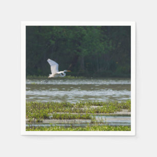 Servilleta De Papel Gran Volante de Egret Blanco