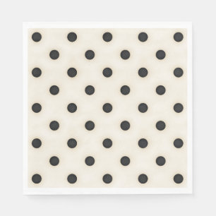 Servilleta De Papel Grandes lunares negros y blanco antiguo