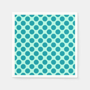Servilleta De Papel Grandes puntos retro - aqua y turquesa