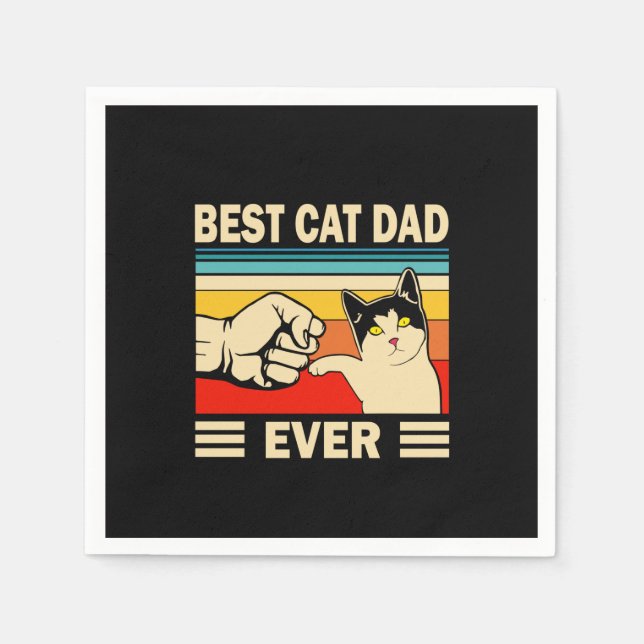 Servilleta De Papel Grandfather Quotes | Best Cat Dad Ever (Anverso)