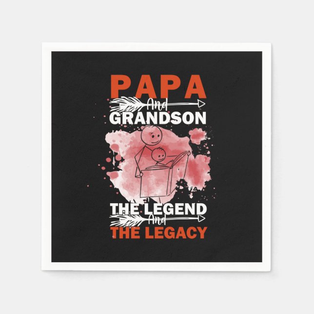 Servilleta De Papel Grandfather Quotes | Papa And Grandson (Anverso)