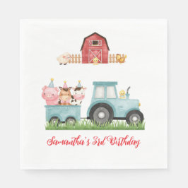 Servilleta De Papel Granja Animales Blue Boy Barnyard Fiesta de cumple