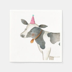 Servilleta De Papel Granja Animales Vaca Chica Cumpleaños Barnyard Pin
