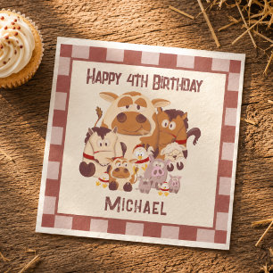 Servilleta De Papel Granja de animales lindos cumpleaños infantil