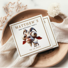 Servilleta De Papel Granja de cabra de animales Segundo Fiesta de cump