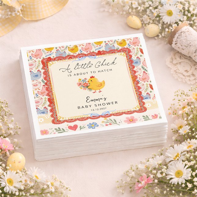 Servilleta De Papel Granja de pollitos Fiesta de Bebé Niña (Subido por el creador)