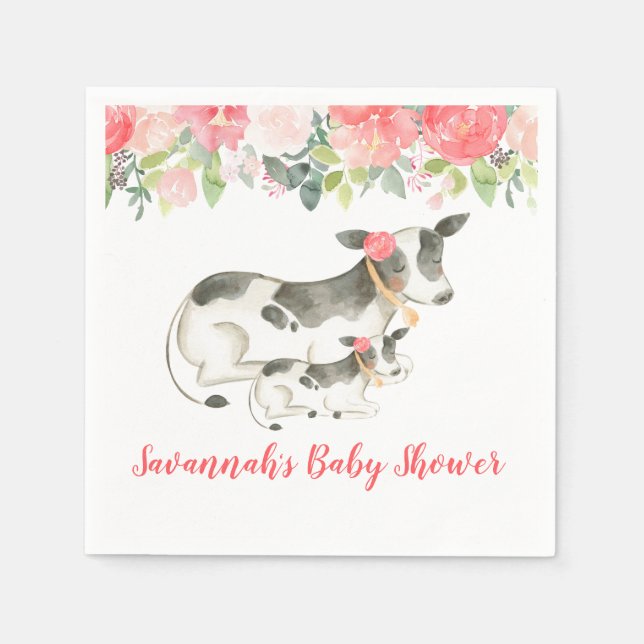 Servilleta De Papel Granja lechera Floral Peony Barnyard Napkins (Anverso)