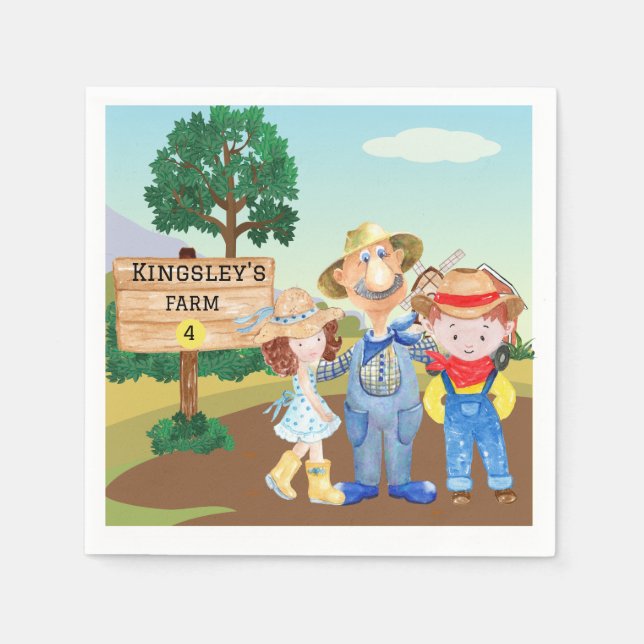 Servilleta De Papel Granja personalizada de MacDonald's (Anverso)