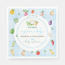 Servilleta De Papel Granja Vegetales Blue Boy Baby Shower
