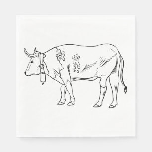Servilleta De Papel Granja Vida Campestre Amante de las Vacas Partido