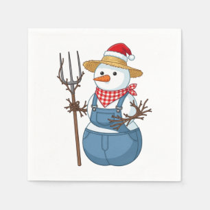 Servilleta De Papel Granjero de muñeco de nieve Navidad 2026 Granja de