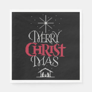 Servilleta De Papel Granny Knit Religioso Feo Merry Christmas Sweater