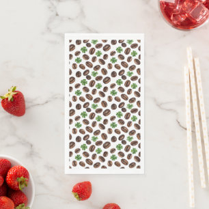 Servilleta De Papel Grano de Café Irlandés y Diseño Divertido de Trébo