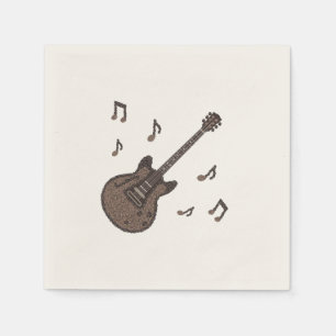 Servilleta De Papel Granos de Café-Café-Guitarra-Arte del Café-Música-