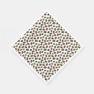 Servilleta De Papel Granos de Café Irlandés y Tréboles Diseño Divertid