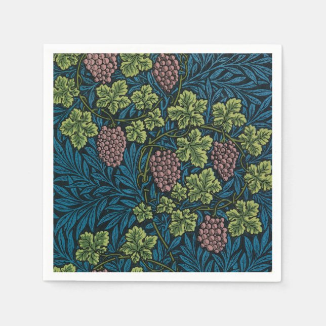 Servilleta De Papel  Grapevines with clusters of pink grapes  (Anverso)