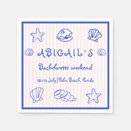 Servilleta De Papel Grasas de mar de garrapata dibujadas a mano bachel