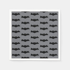 Servilleta De Papel Gray and Black Halloween Bats