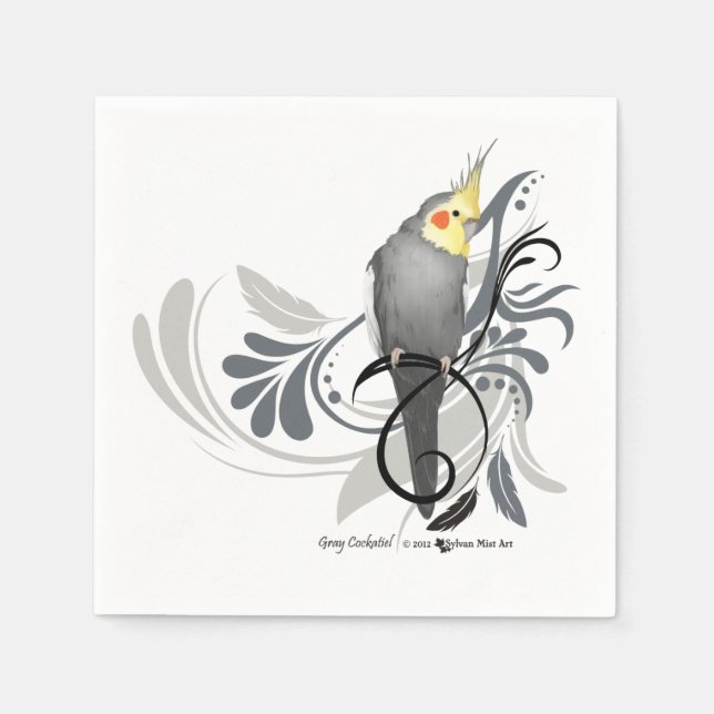 Servilleta De Papel Gray Cockatiel (Anverso)