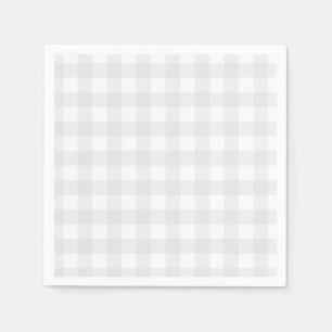 Servilleta De Papel Gray Gingham Baby Shower