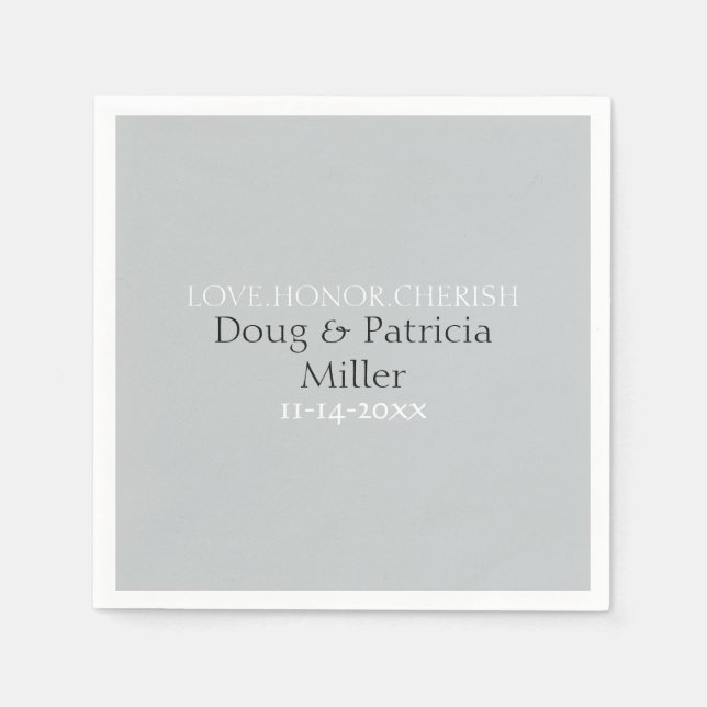 Servilleta De Papel Gray Love Honor Cherish (Anverso)