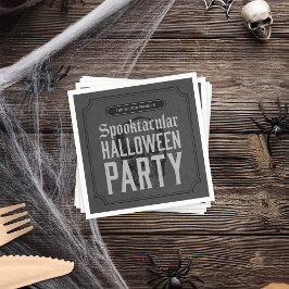 Servilleta De Papel Gray Skull Spooktacular Halloween Party