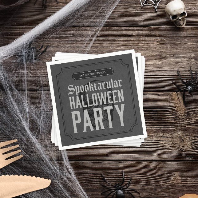 Servilleta De Papel Gray Skull Spooktacular Halloween Party (Subido por el creador)
