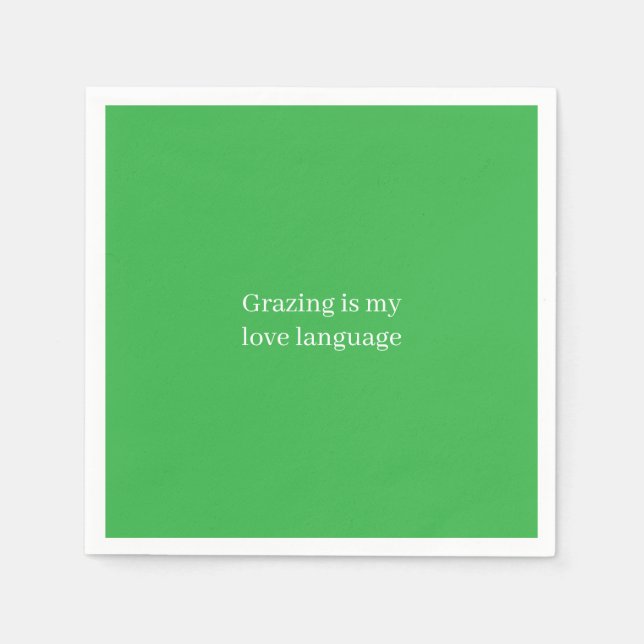 Servilleta De Papel 'Grazing Is My Love Language' Fun Foodie Approved  (Anverso)