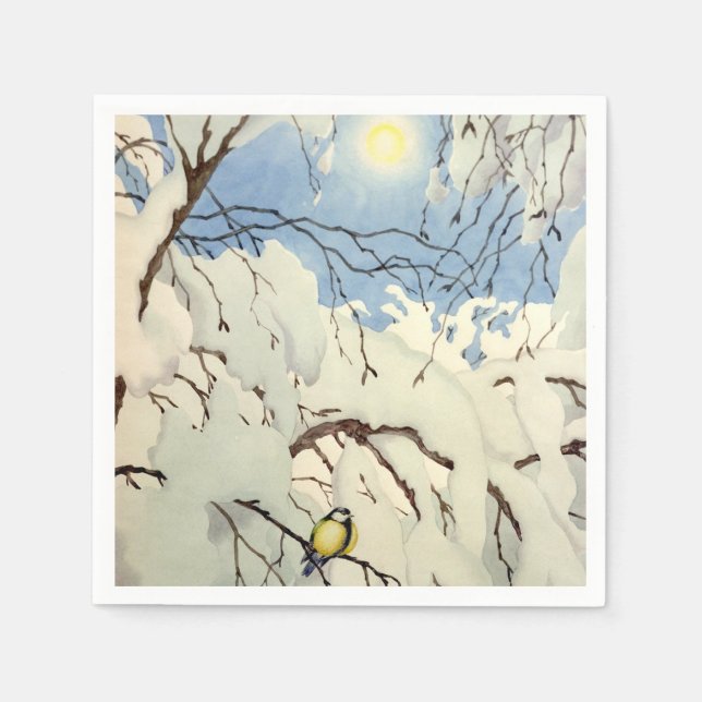 Servilleta De Papel Great Tit - Theodor Severin Kittelsen (Anverso)