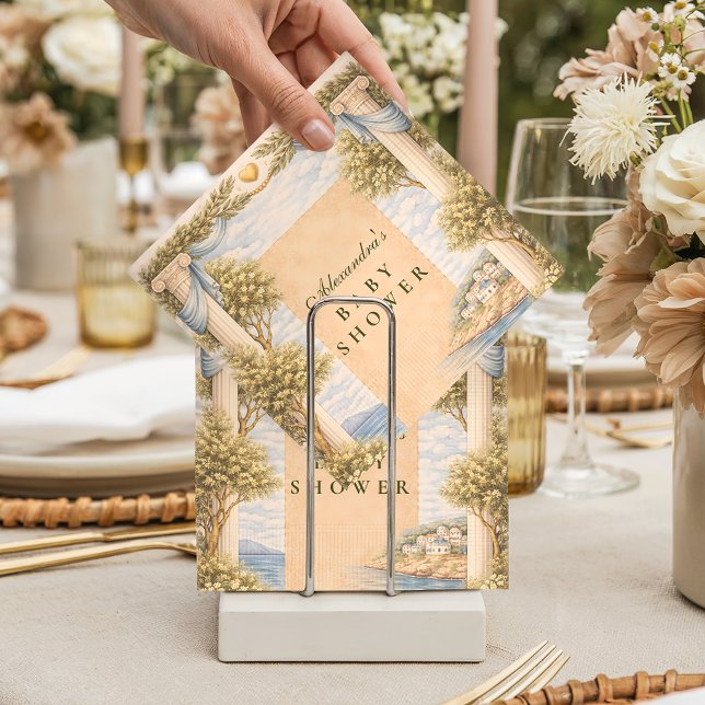 Servilleta De Papel Greek Coastal Columns Baby Shower (Subido por el creador)