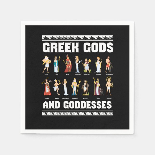 Servilleta De Papel Greek Gods And Goddesses Greeks (Anverso)