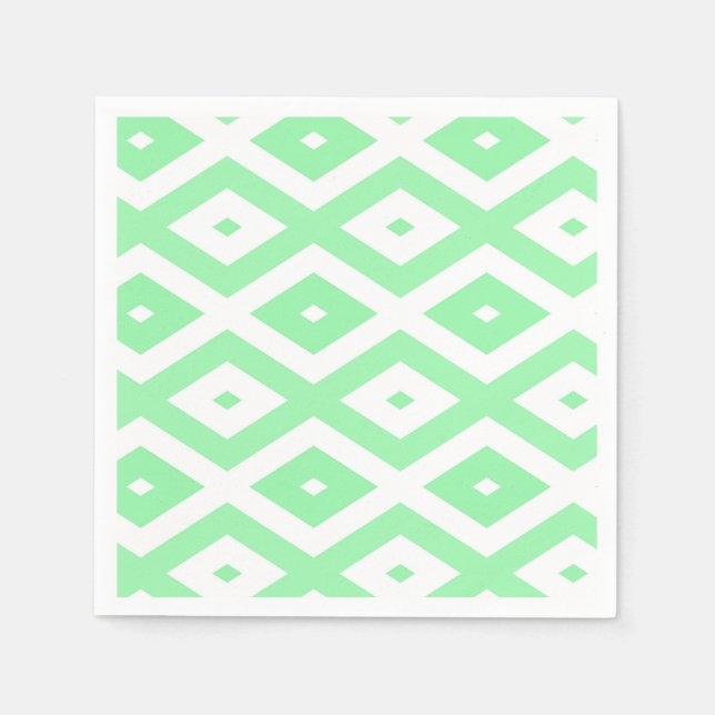 Servilleta De Papel Green and white diamond pattern (Anverso)