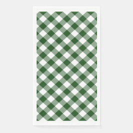 Servilleta De Papel Green and White Gingham Check
