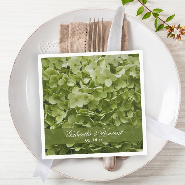 Servilleta De Papel Green Annabelle Hydrangea Boda Floral (Subido por el creador)