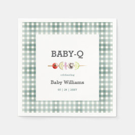 Servilleta De Papel Green Baby-Q BBQ Couple Baby Shower
