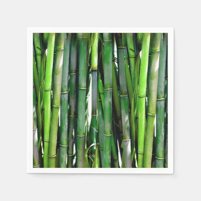 Servilleta De Papel Green Bamboo Stalks Nature Photography (Anverso)