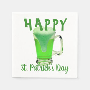 Servilleta De Papel Green Beer Glass Happy St. Patrick's day Fiesta