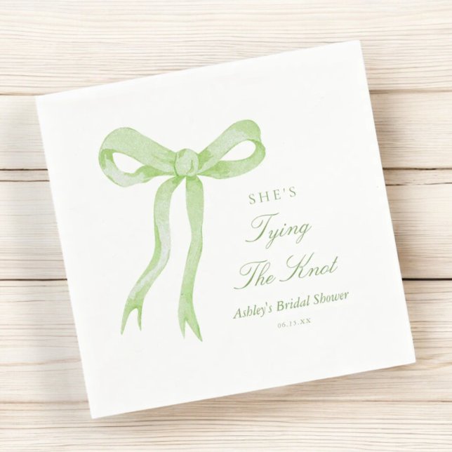 Servilleta De Papel Green Bow está atando la ducha nupcial (Subido por el creador)
