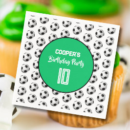 Servilleta De Papel Green Boy Soccer Birthday Party