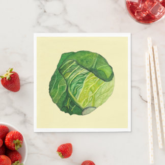 Servilleta De Papel Green Cabbage Yellow Napkin