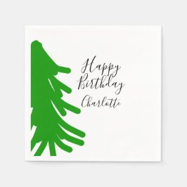 Servilleta De Papel Green Christmas tree happy birthday December winte