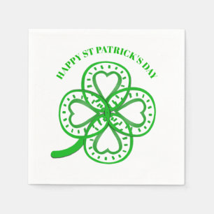 Servilleta De Papel Green Clover Heart St Patrick's Day Paper N
