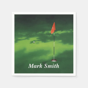 Servilleta De Papel Green de golf con nombre